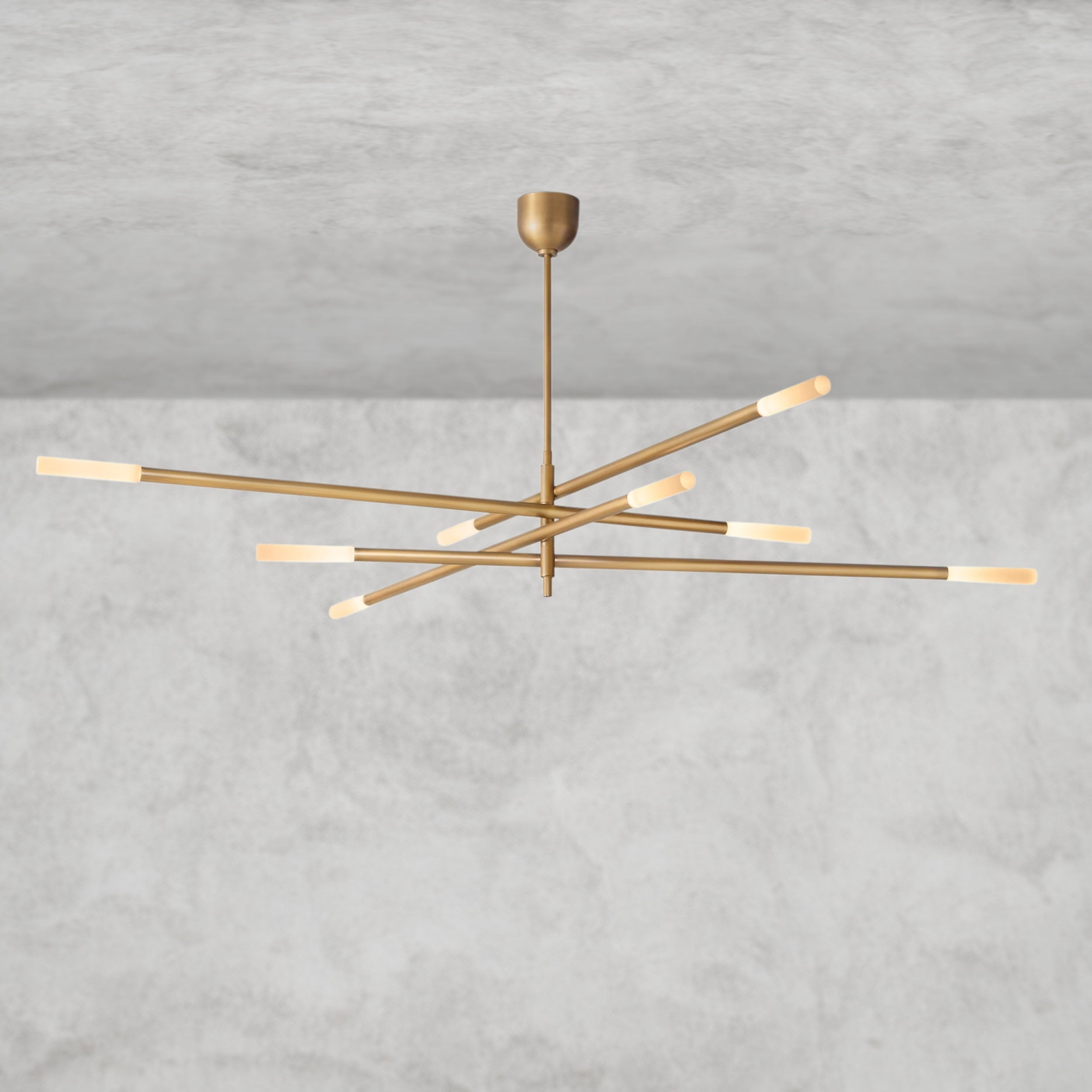 Rousseau 8-Light Mobile Etched Rod Chandelier 65", 80"